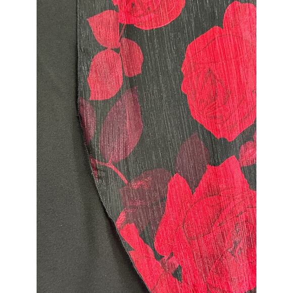 Women’s Alexa B Nites Black Cold Shoulder Jumpsuit w/Sheer Rose Skirt Sz 14 - Picture 3 of 5